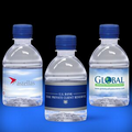 8 oz. Custom Label Spring Water w/Blue Flat Cap - Clear Bottle